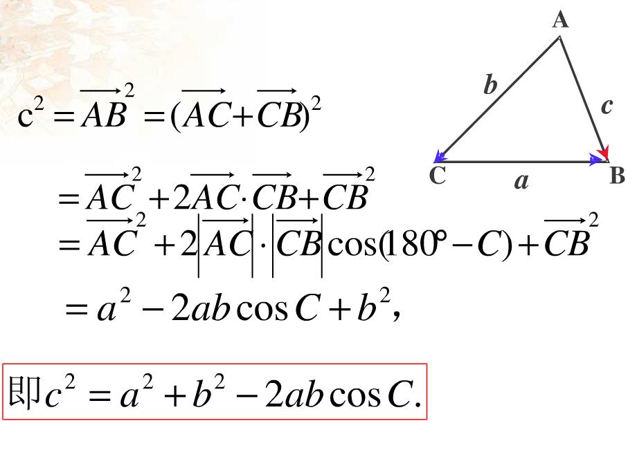 余弦定理公式推导图片